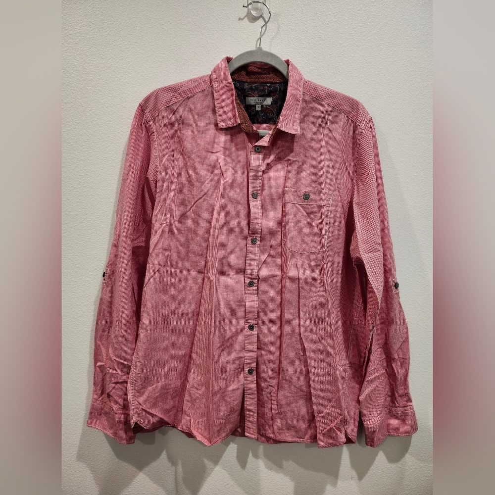 TED BAKER SIZE 6 / XXL BUTTON UP SHIRT DRESS SHIRT PARTY DATE